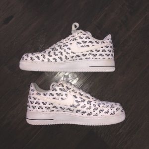 Nike Air Force One All Over Logo White/Black